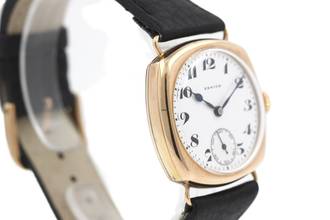 Thumbnail von Zenith Vintage Cushion Shape 14K Gold Porcelain Dial