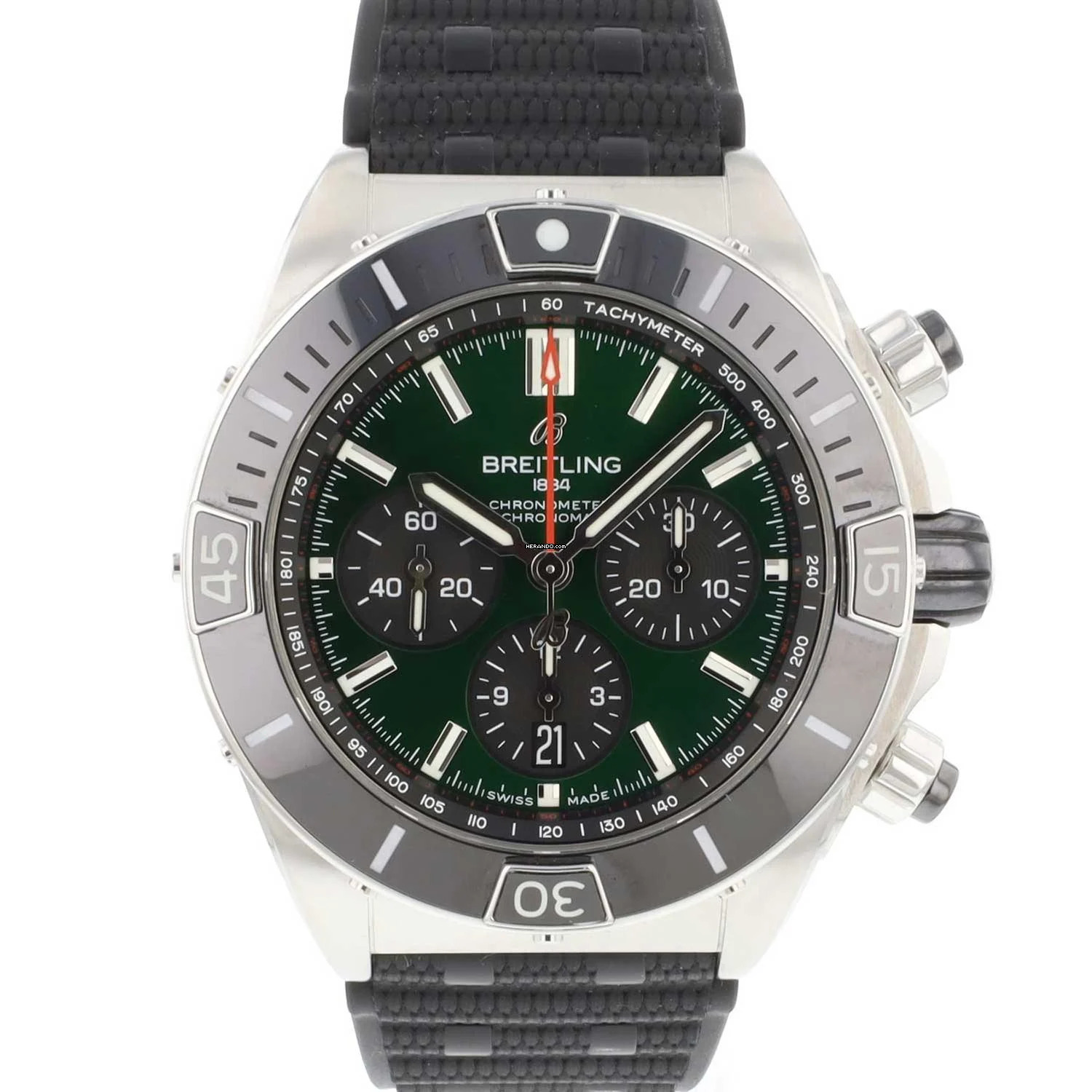  Breitling Chronomat Super Chronomat B01 Steel Green Dial 
