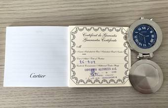 Thumbnail von Cartier Pasha 2753 Travel Clock Alarm blue dial Full Set NEW