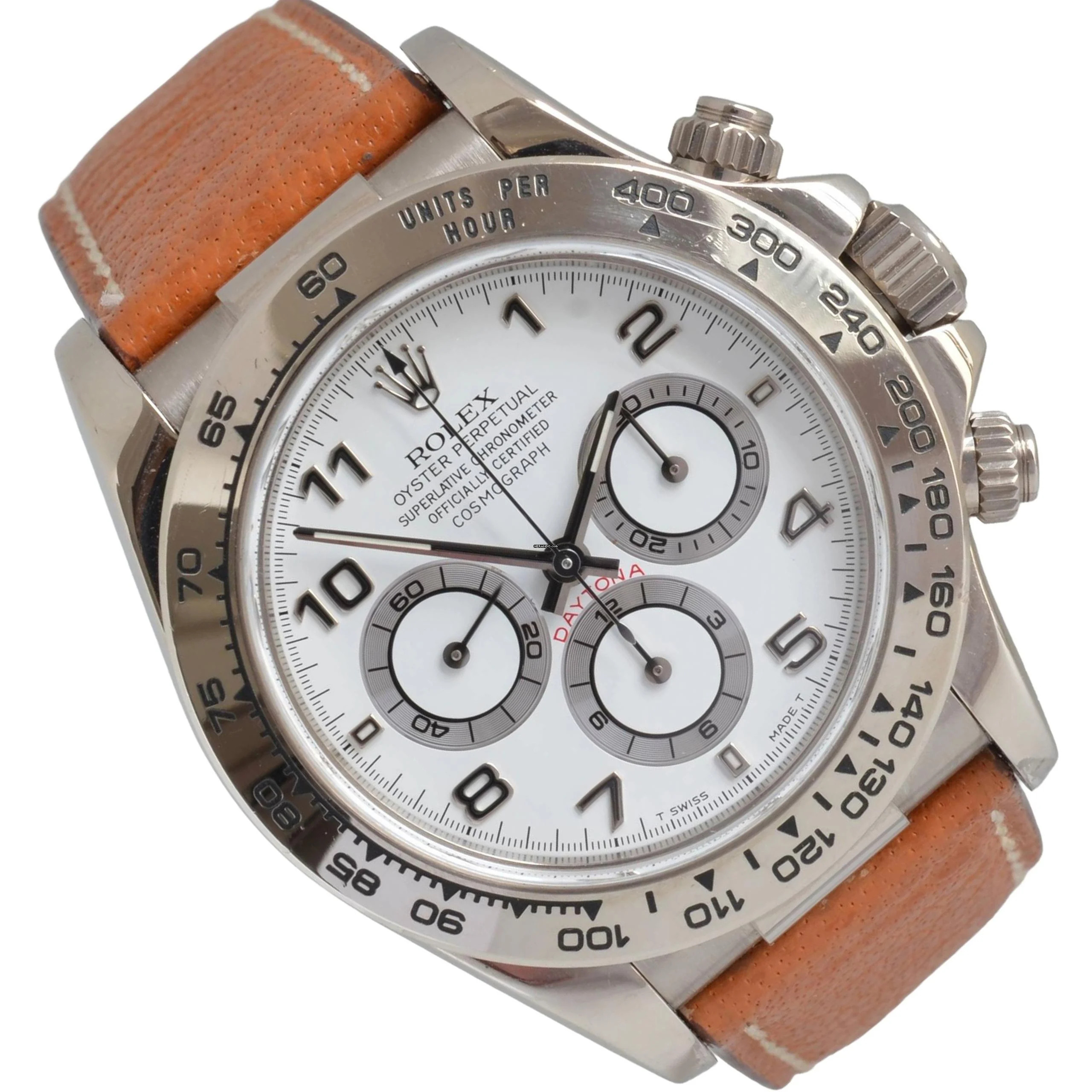 Rolex Daytona 16519 White Arabic dial white gold 18KT 1998 Full Set Like NEW