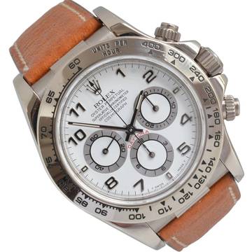  Rolex Daytona 16519 White Arabic dial white gold 18KT 1998 Full Set Like NEW 