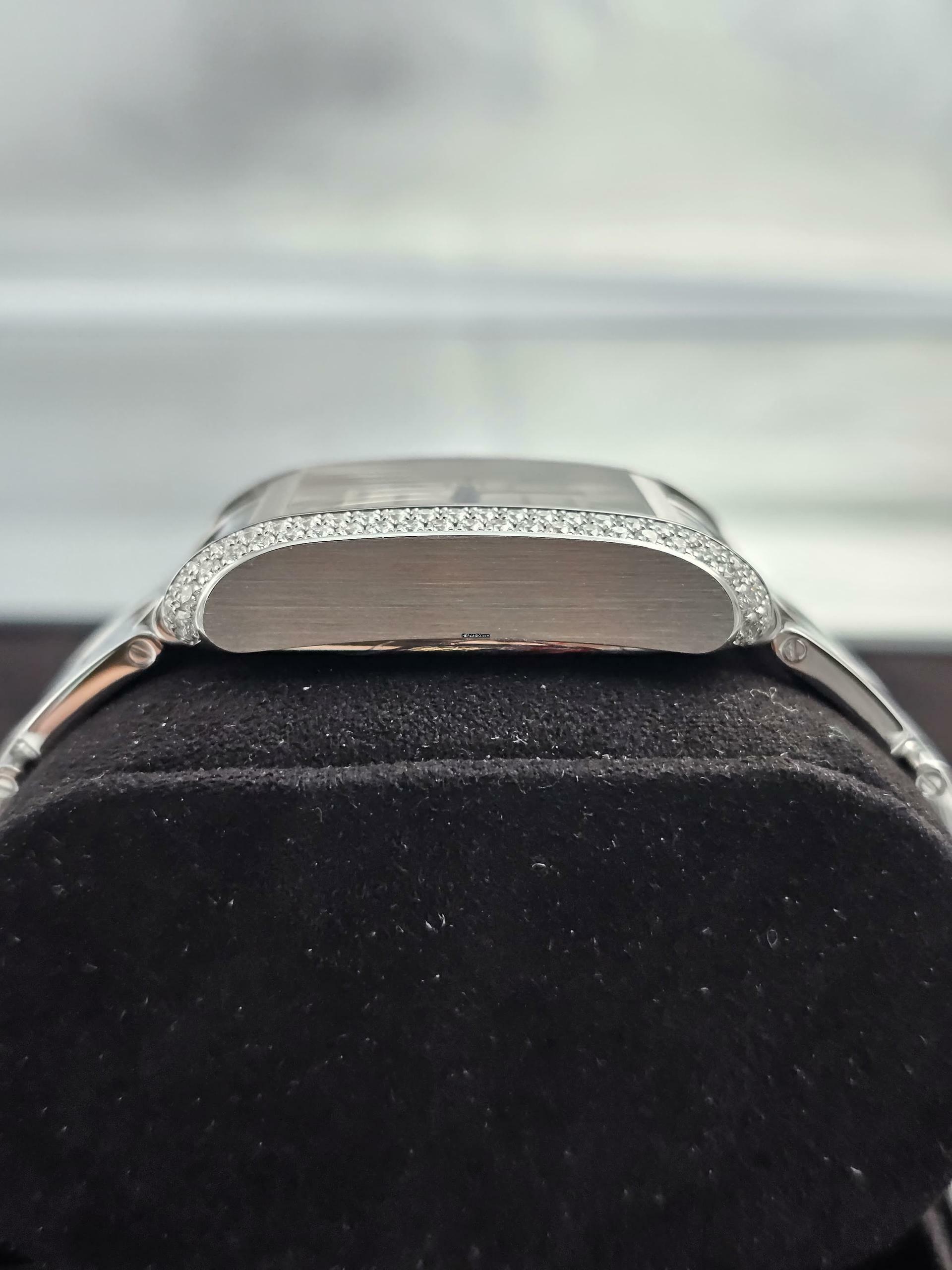  Cartier Tank Anglaise NEW / NOS 18k White Gold - factory diamond setting B&P 