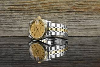 Thumbnail von Tudor Prince Date Gold Linen Dial 74033 unpoliert - Vintage Zertifikat