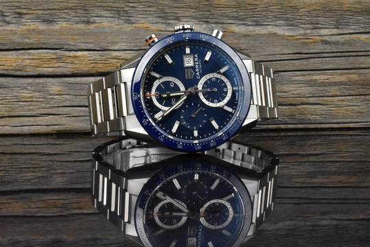  TAG Heuer Carrera Calibre 16 Chronograph Blue Ceramic unpoliert Box & Papiere 2020 