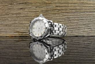 Thumbnail von Omega Seamaster Diver 300 M Professional 300m Mid Size Automatic White Wave Tritium Dial Vintage 1986