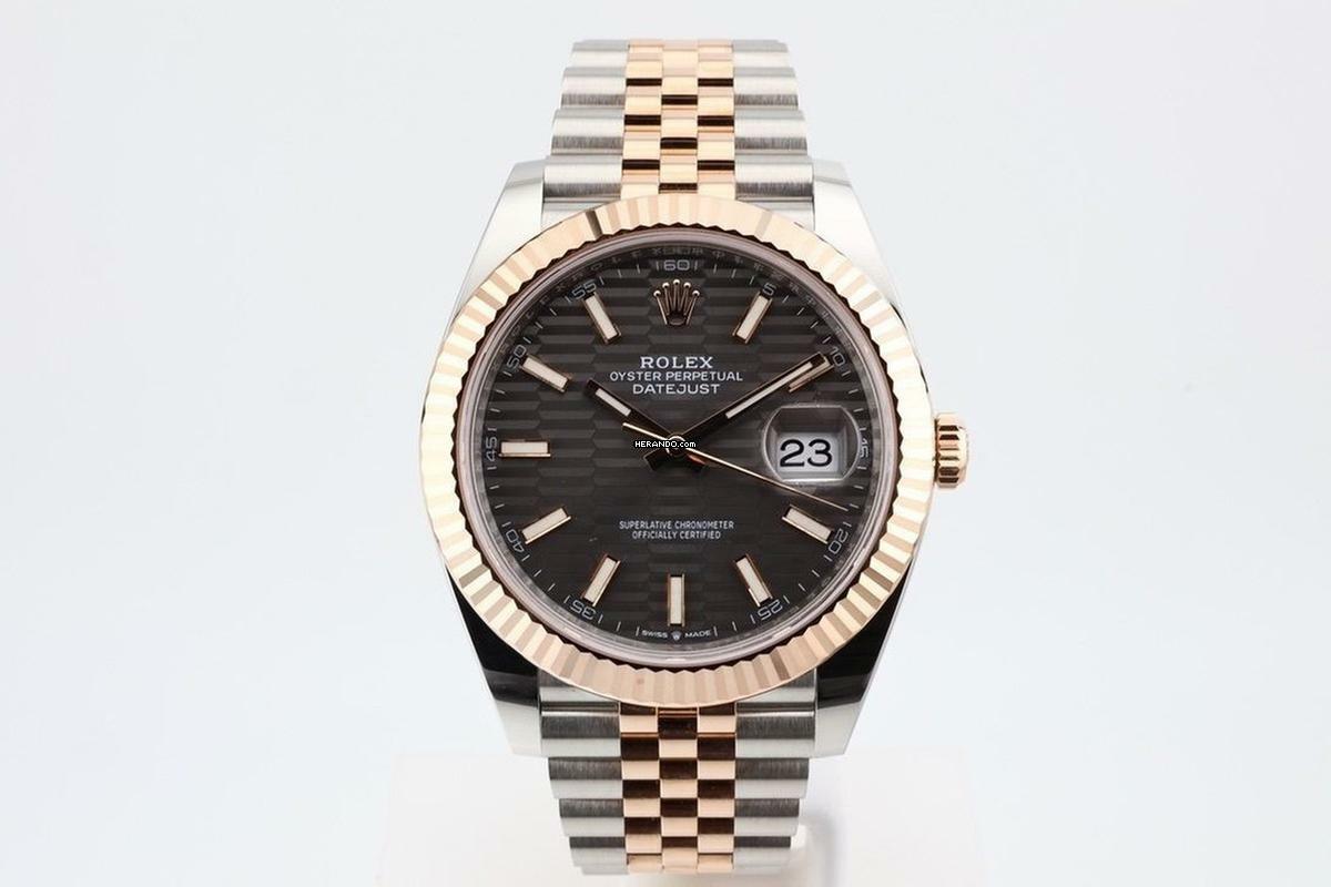  Rolex Datejust 41 Jubilee 41 Grey Fluted Motif Dial Box+Papers 126331 2023 