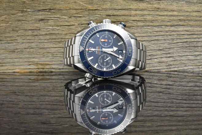  Omega Seamaster Planet Ocean Chronograph Co-Axial 45.5 Master Chronometer Blue Keramik B&P 2016 