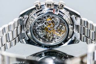 Thumbnail von Omega Speedmaster limited Apollo XI 1969 to 94 | Platinum | skeletonized | Full Set