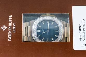 Thumbnail von Patek Philippe Nautilus Jumbo | 5713/1G | Whitegold | Diamond Bezel | sealed