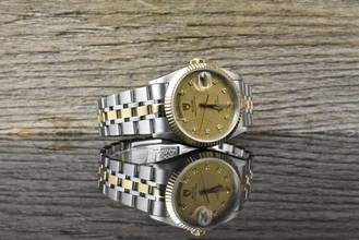 Thumbnail von Tudor Prince Date Day 76213 Gold Linen Diamond Dial Automatik