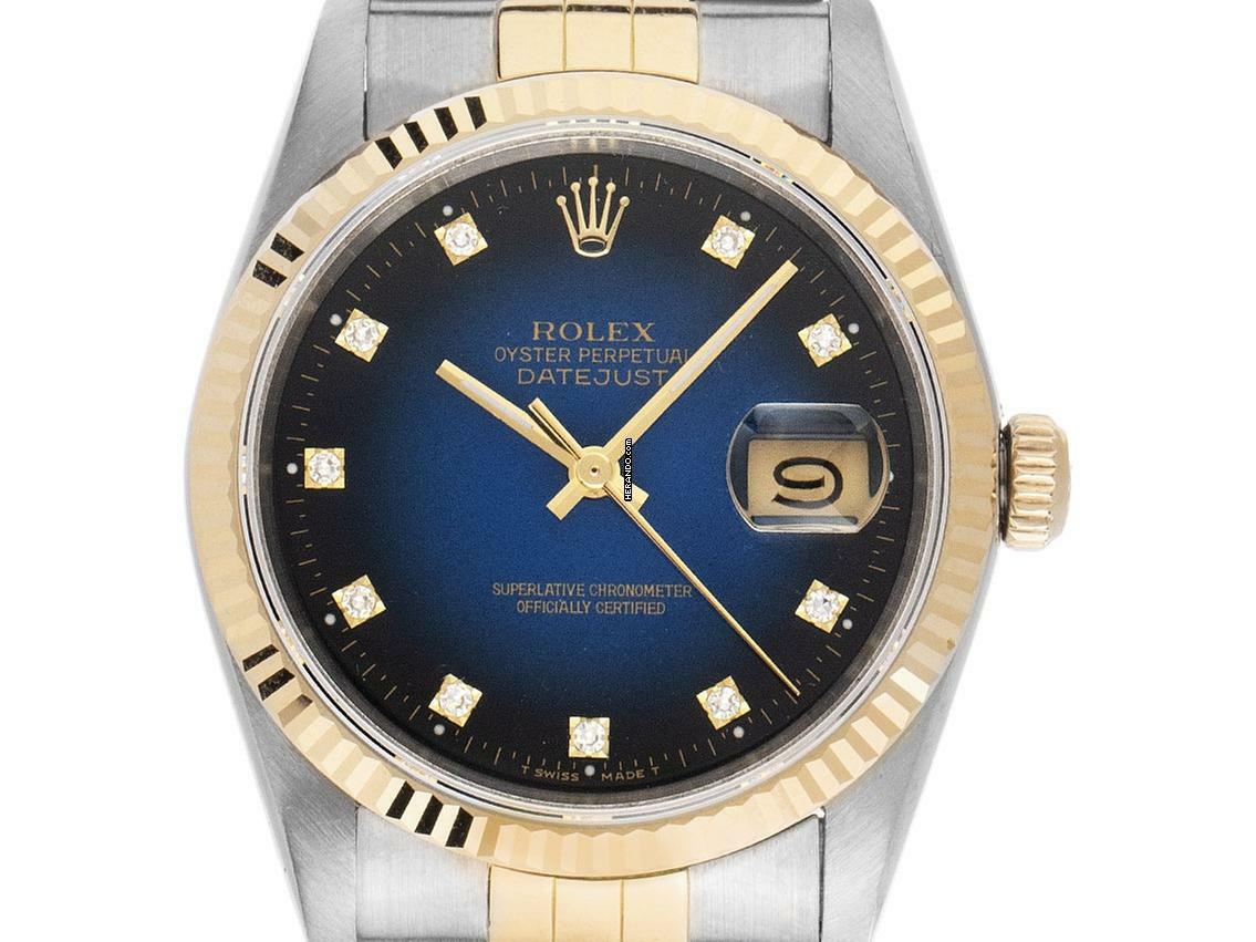 Rolex Datejust 36 Diamanten Ref.16233 1988 Full Set sehr gut Vintage