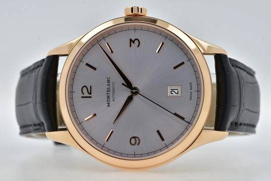  Montblanc Heritage Chronométrie 18k Rose Gold Silver Dial 114869 