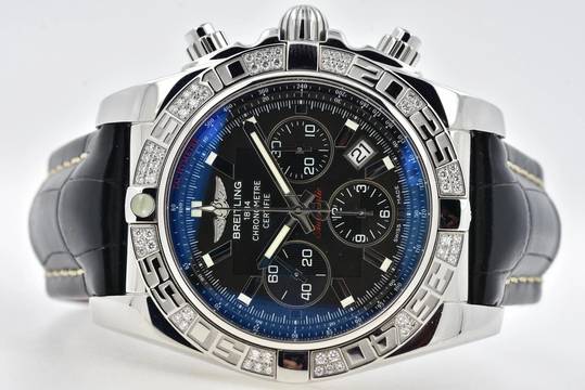  Breitling Chronomat 44 B01 AB0110AA Chronograph Diamond Bezel 