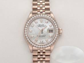 Thumbnail von Rolex Lady-Datejust 28 279135 Rbr Rosegold 750 Perlmutt Diamanten Automatik 18kt Rose Gold Jubilé-band Chronometer Oyster Mop
