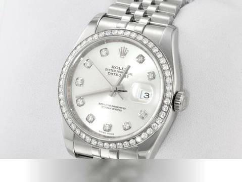  Rolex Datejust 36 36mm 116244 2014 Stahl Weissgold 750 Diamanten Automatik Stainless Steel 18kt White Gold Jubilé-band Chronometer Oyster 
