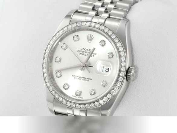  Rolex Datejust 36 36mm 116244 2014 Stahl Weissgold 750 Diamanten Automatik Stainless Steel 18kt White Gold Jubilé-band Chronometer Oyster 