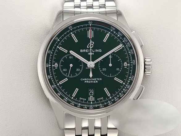  Breitling for Bentley Premier B01 Chronograph 42 British Racing Green Edelstahl Ab0118 2019 Automatik Stahl Steel Green Dial 