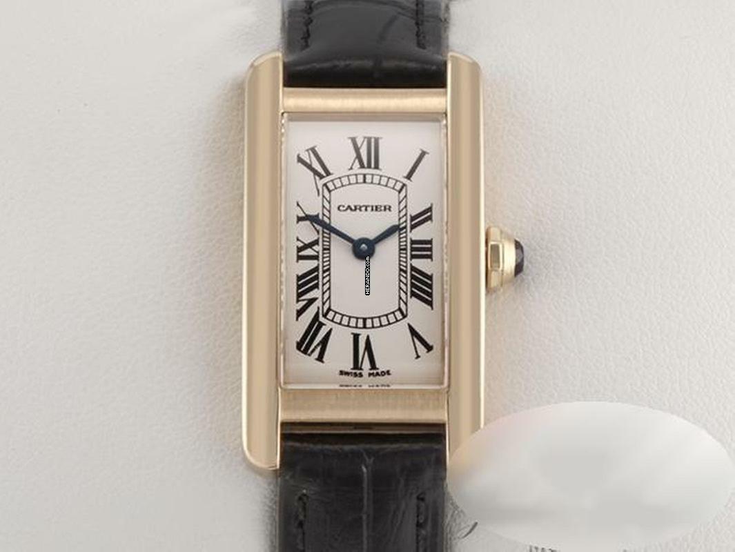 Cartier Tank Américaine Lady Tank Americaine Gelbgold 750 Lederband Damen 18kt Yellow Gold 