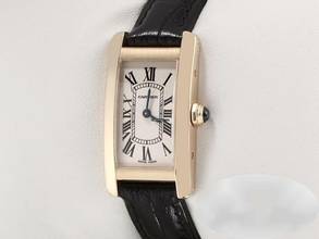 Thumbnail von Cartier Tank Américaine Lady Tank Americaine Gelbgold 750 Lederband Damen 18kt Yellow Gold