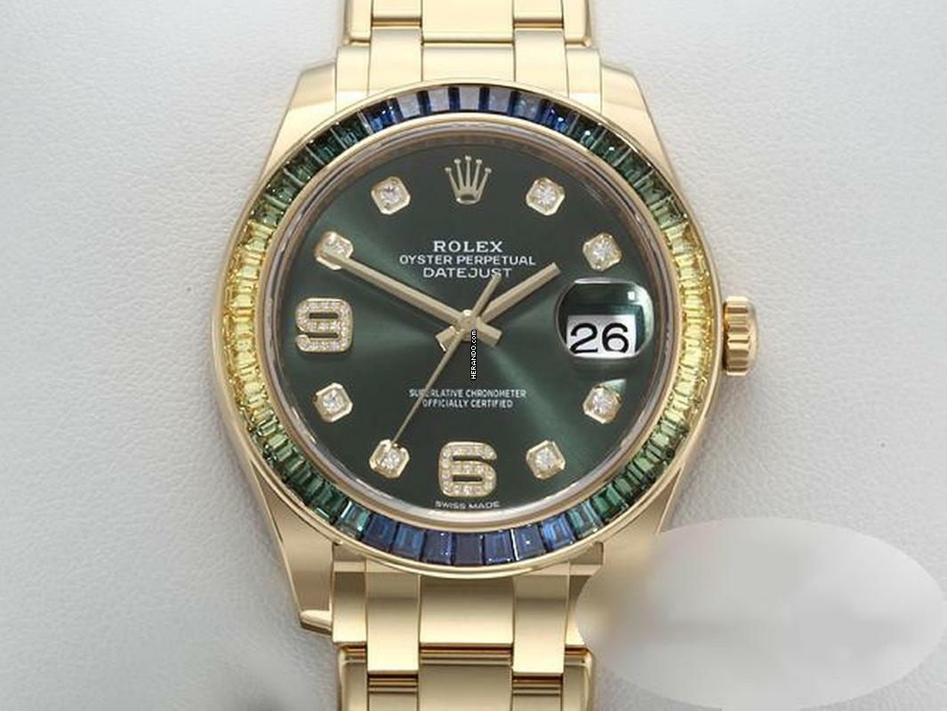 Rolex Pearlmaster 39mm 86348 Sablv 2019 Gelbgold 750 Diamanten Saphire 18kt Yellow Gold