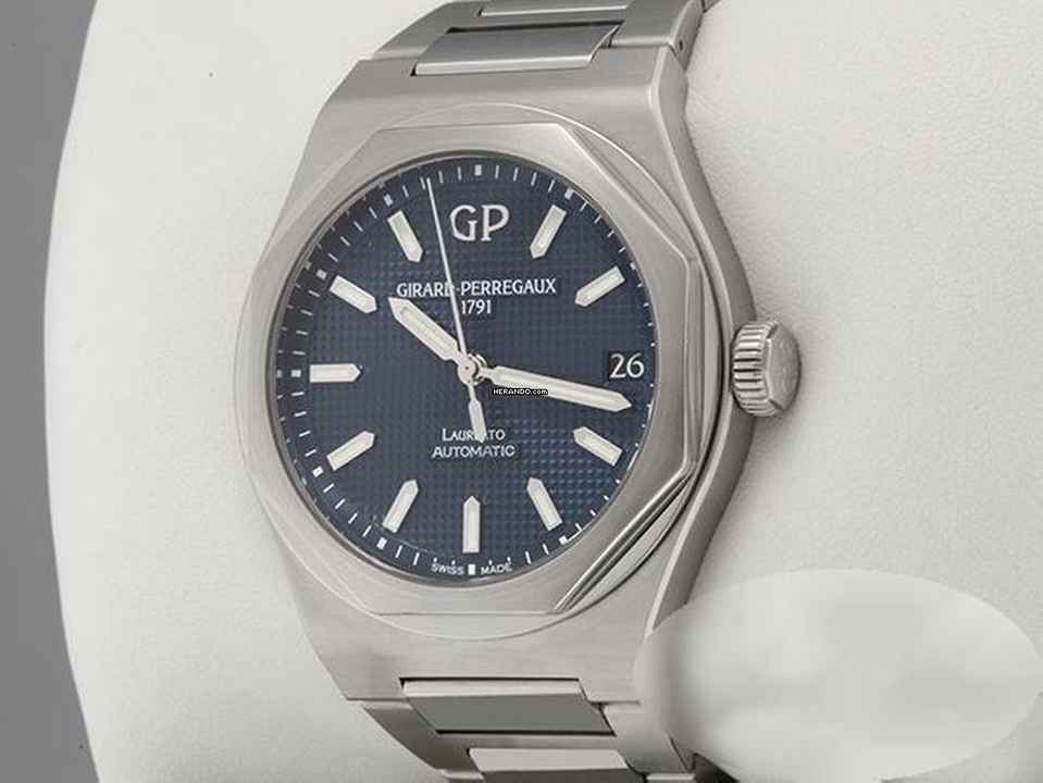  Girard Perregaux Laureato 42mm 81010-11-431-11a 2018 Edelstahl Automatik Stahl Steel Blue Dial 