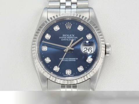  Rolex Datejust 36 36mm 16234 2000 Stahl Weissgold 750 Diamanten Automatik Stainless Steel 18kt White Gold Jubilé-band Chronometer Oyster Blue Dial 