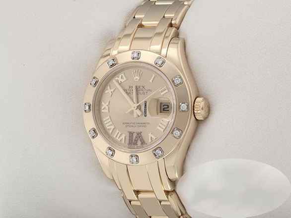  Rolex Pearlmaster 29mm 80318 Gelbgold 750 2015 Diamanten Rubine Automatik Lady 