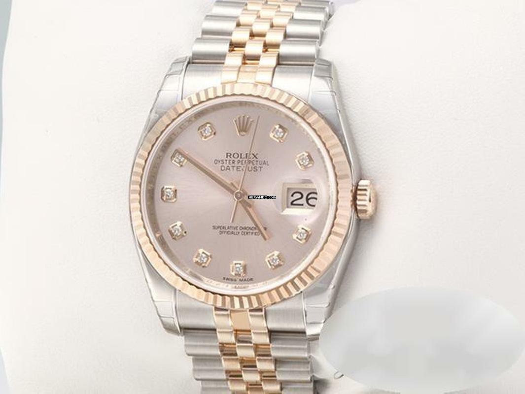 Rolex Datejust 36 36mm 116231 2011 Stahl Rosegold 750 Diamanten