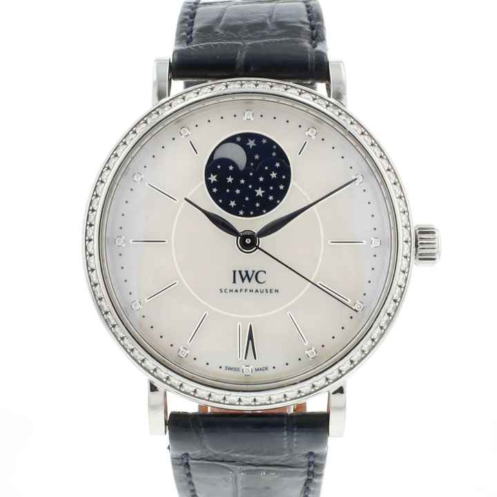  IWC Portofino Automatic Moonphase Factory Diamonds MoP Dial 