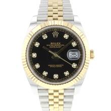 Thumbnail von Rolex Datejust 41 Steel / Gold Jubilee Fluted Black Diamond Dial Like NEW