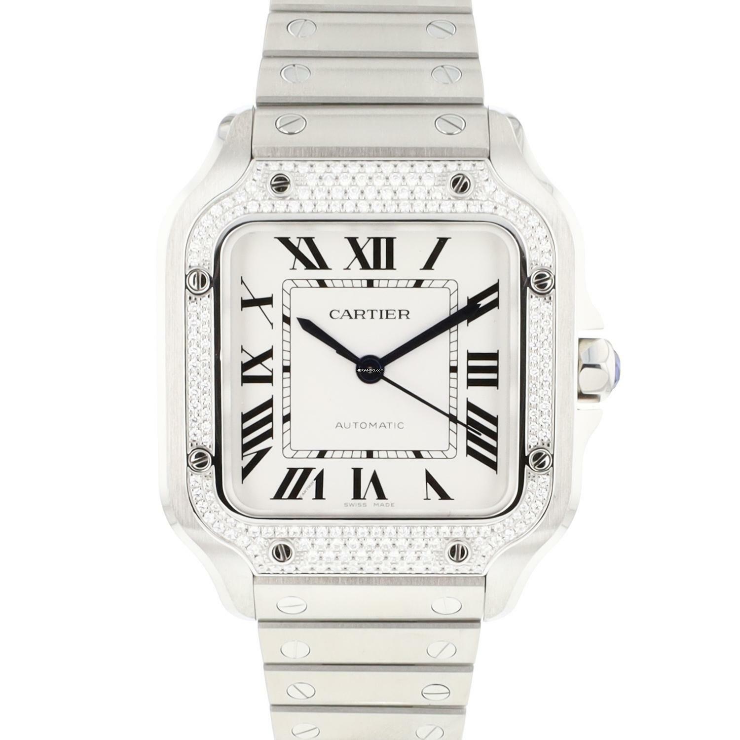  Cartier Santos Medium Diamonds W4SA0005 