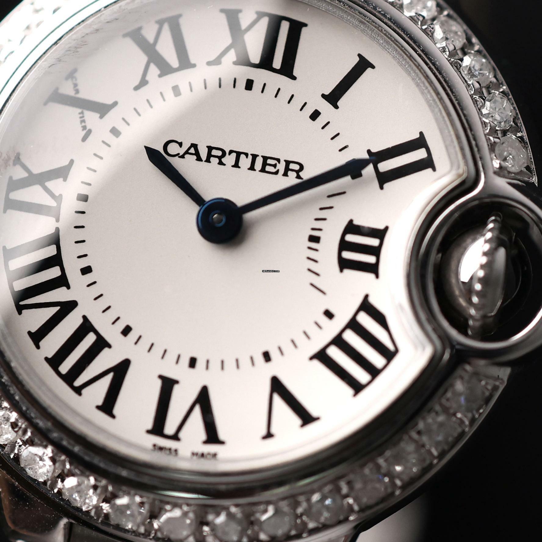 Cartier Ballon Bleu 28mm Steel Diamonds