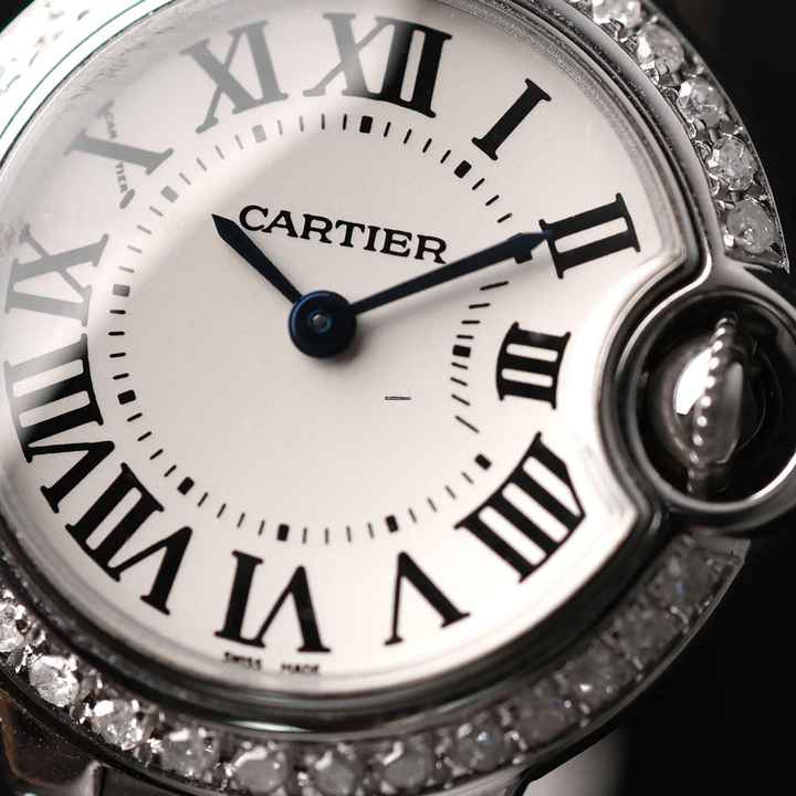  Cartier Ballon Bleu 28mm Steel Diamonds 