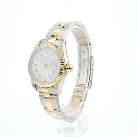  Rolex Lady-Date 26 Steel Gold Jubilee Fluted White Roman Dial 