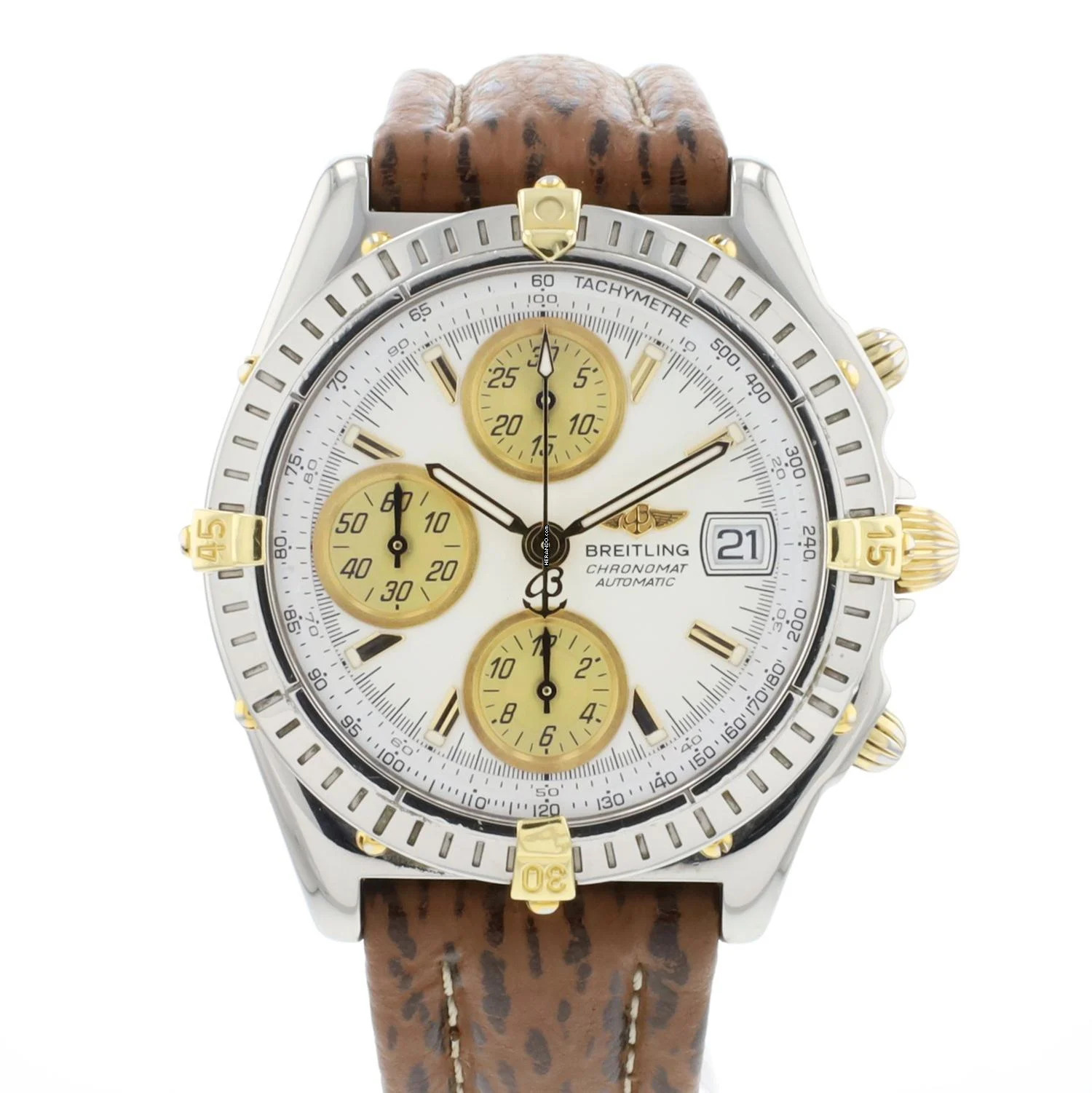  Breitling Chronomat Gold/Steel White Dial 