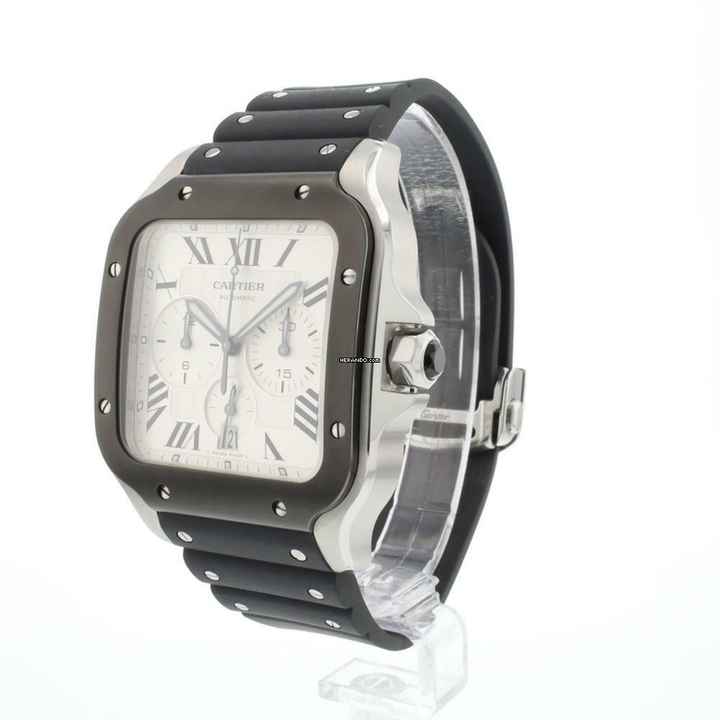  Cartier Santos XL Chronograph Silver Dial 