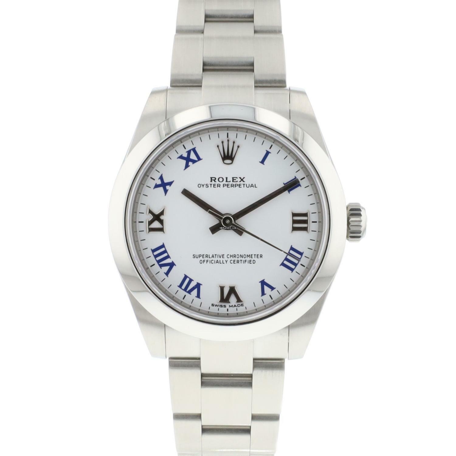 Rolex Oyster Perpetual 31 Steel White Roman Dial