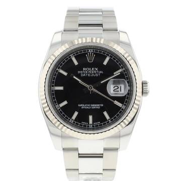  Rolex Datejust 36 Oyster Fluted Black Dial 