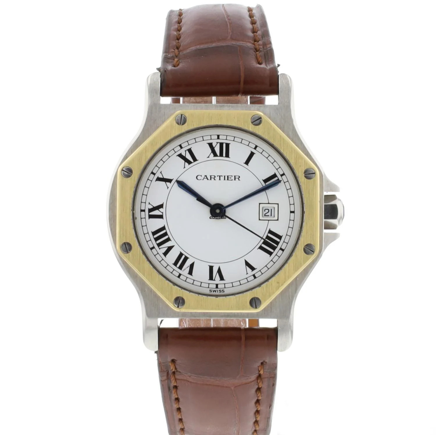  Cartier Santos Octagon MM Steel Gold Automatic 