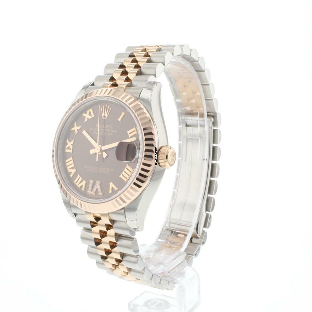 Rolex Datejust 31 Steel Everose Gold Jubilee Choco Diamond Dial