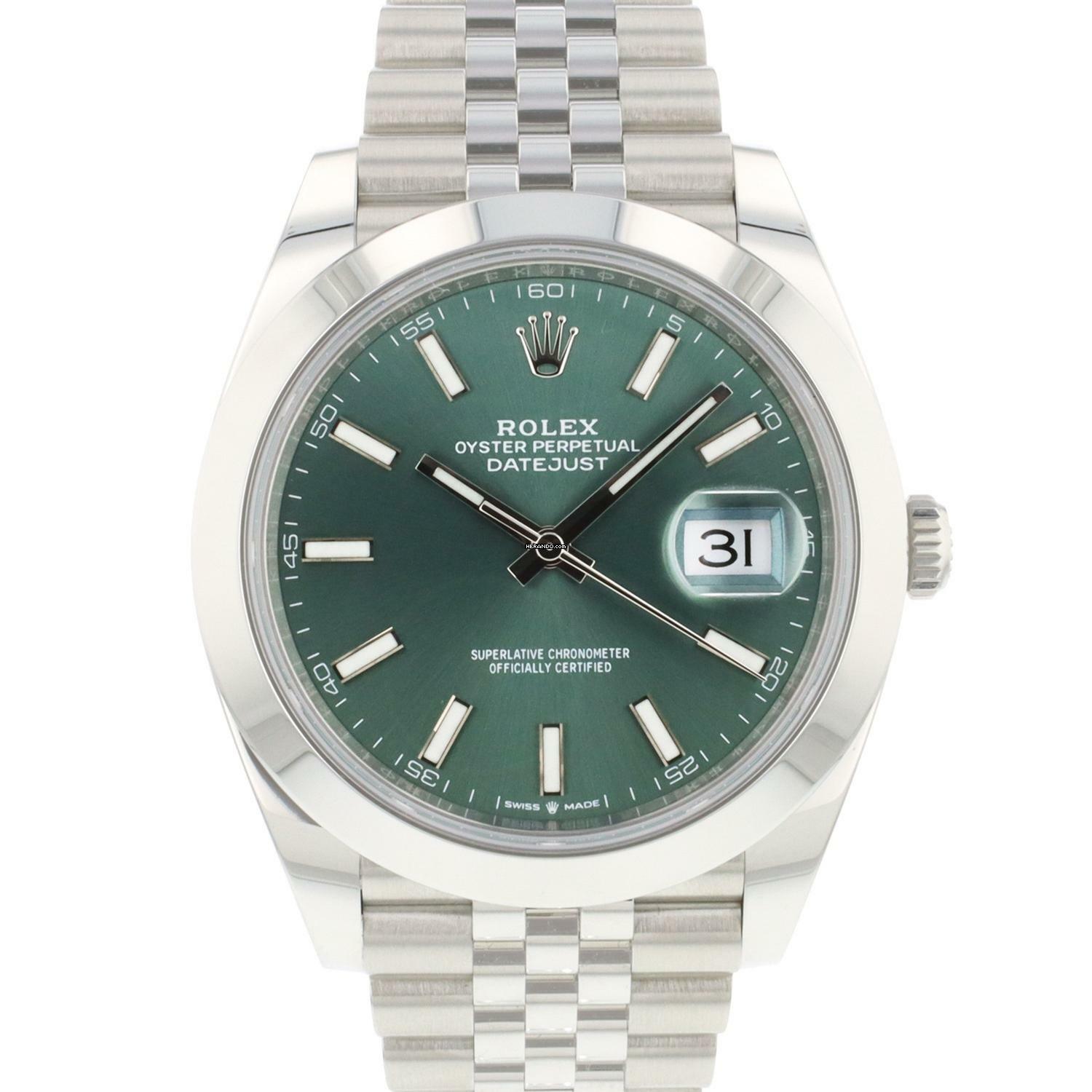 Rolex Datejust 41 Jubilee Mint Green NEW 2025