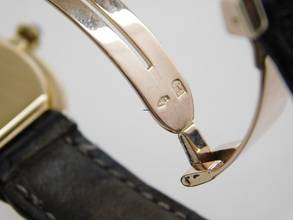 Thumbnail von Cartier Ellipse Jumbo 18 Karat Gelbgold mit original Krokoband und Faltschließe Top Zustand