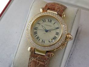 Thumbnail von Cartier Pasha C Automatik mit origin Brillantlünette 18 Karat Gelbgold 36 mm im TOP Zustand Full Set