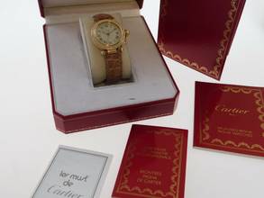 Thumbnail von Cartier Pasha C Automatik mit origin Brillantlünette 18 Karat Gelbgold 36 mm im TOP Zustand Full Set