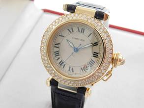 Thumbnail von Cartier Pasha C Automatik mit origin Brillantlünette 18 Karat Gelbgold 36 mm im TOP Zustand Full Set