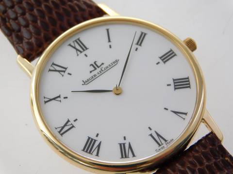  Jaeger-LeCoultre Ultra Thin 18 Karat Gelbgold Herrenuhr im TOP Zustand 33 mm ohne Krone 
