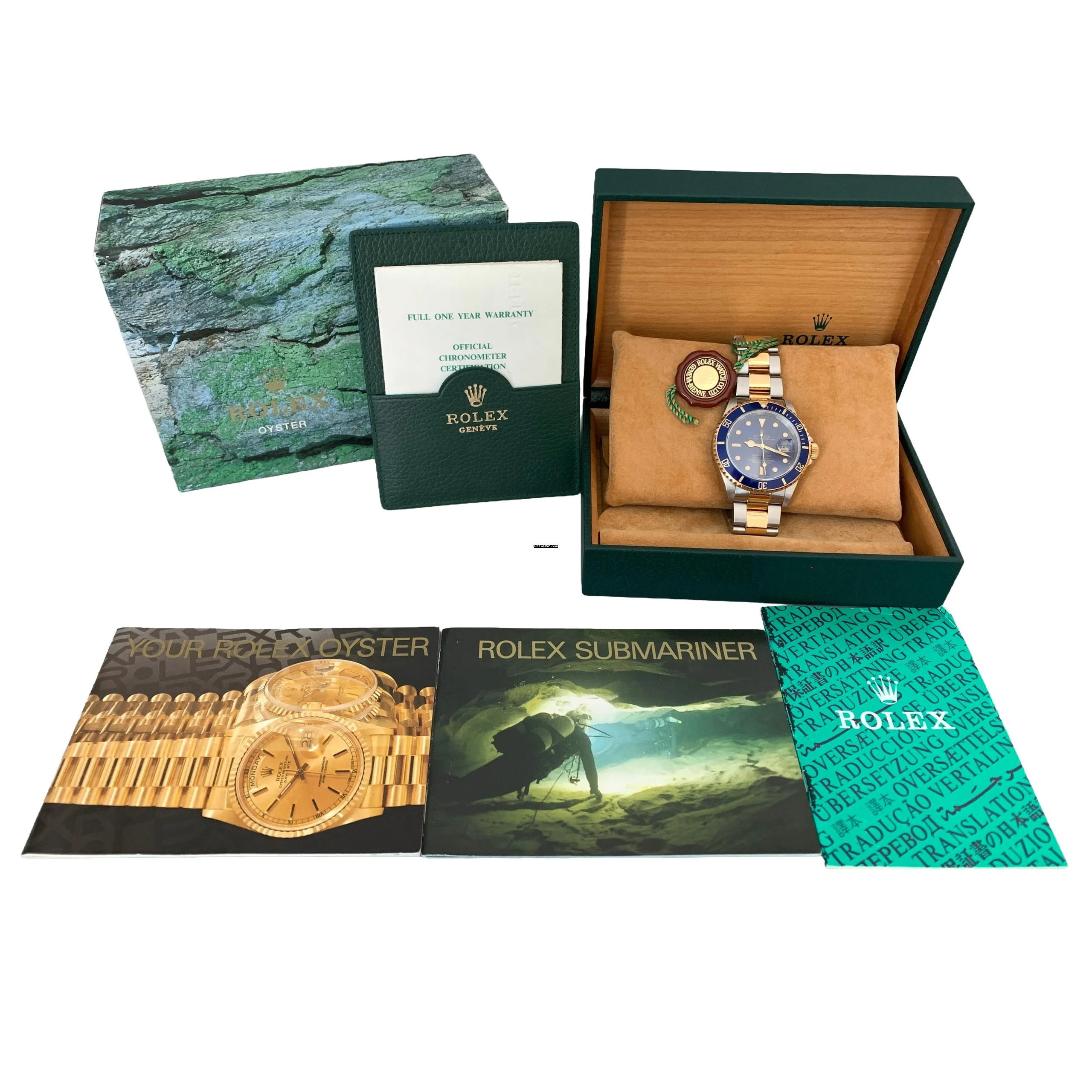 Rolex Submariner Date 16613 blue tritium dial 1991 Full Set