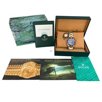  Rolex Submariner Date 16613 blue tritium dial 1991 Full Set 