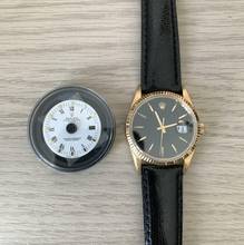 Thumbnail von Rolex Oyster Perpetual Date 15238 black dial gold 18KT Full Set TOP Condition