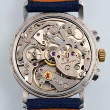 Thumbnail von Hamilton Lancaster U.S.A chronograph 32MM Lemania 1873 blue dial 1970